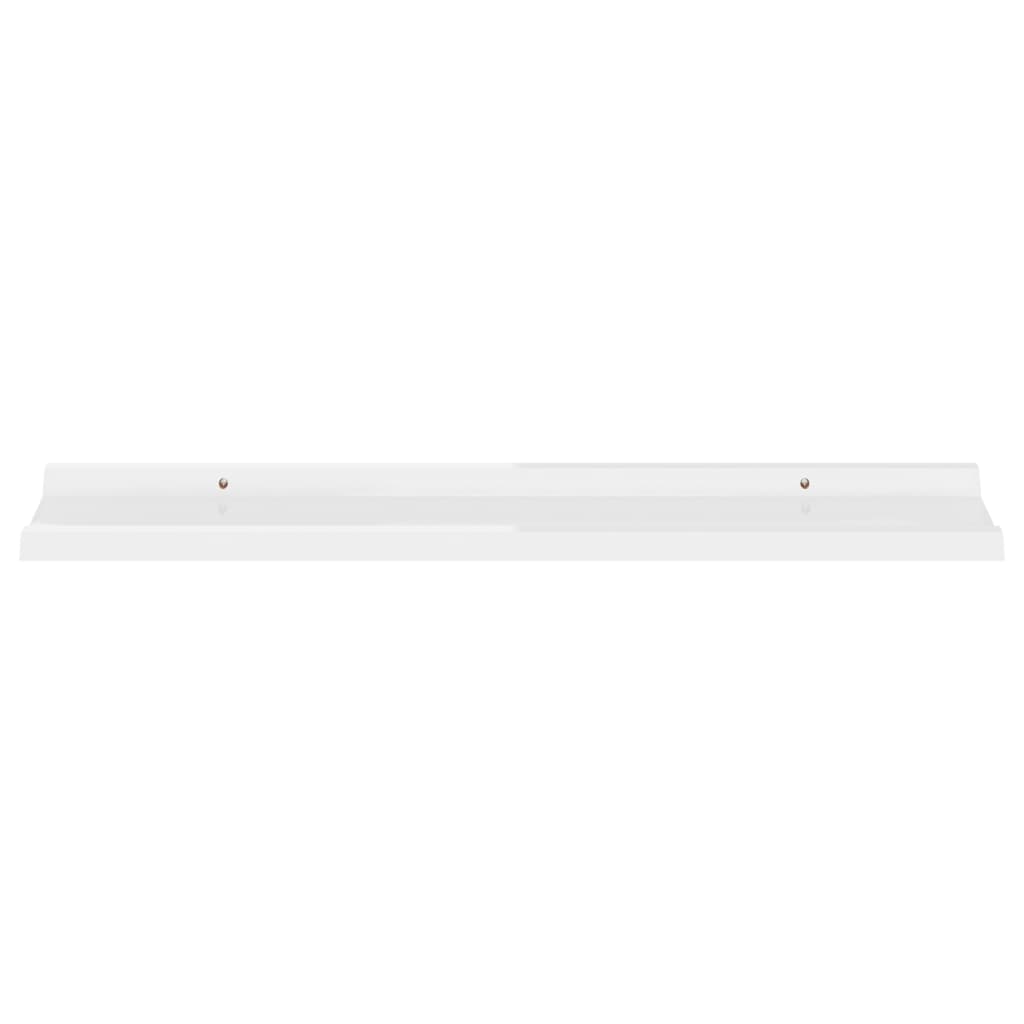 vidaXL Półki ścienne, 4 szt., białe, wysoki połysk, 80x9x3 cm