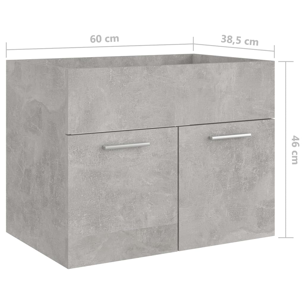 vidaXL Zestaw mebli łazienkowych, szarość betonu, płyta wiórowa