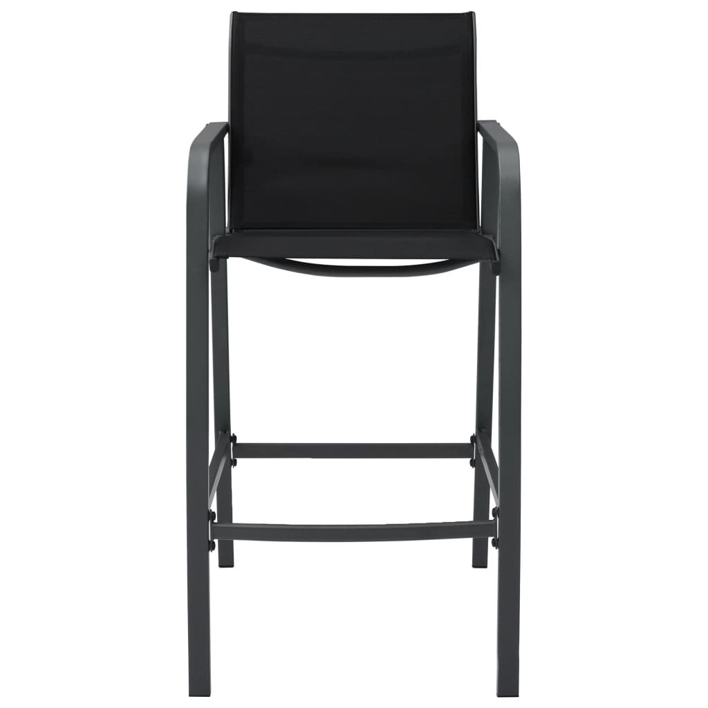 vidaXL Ogrodowe krzesła barowe, 2 szt., czarne, tworzywo textilene