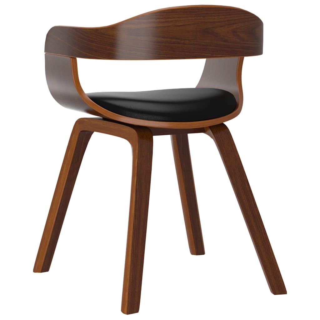 vidaXL Krzesło stołowe, czarne, gięte drewno i sztuczna skóra