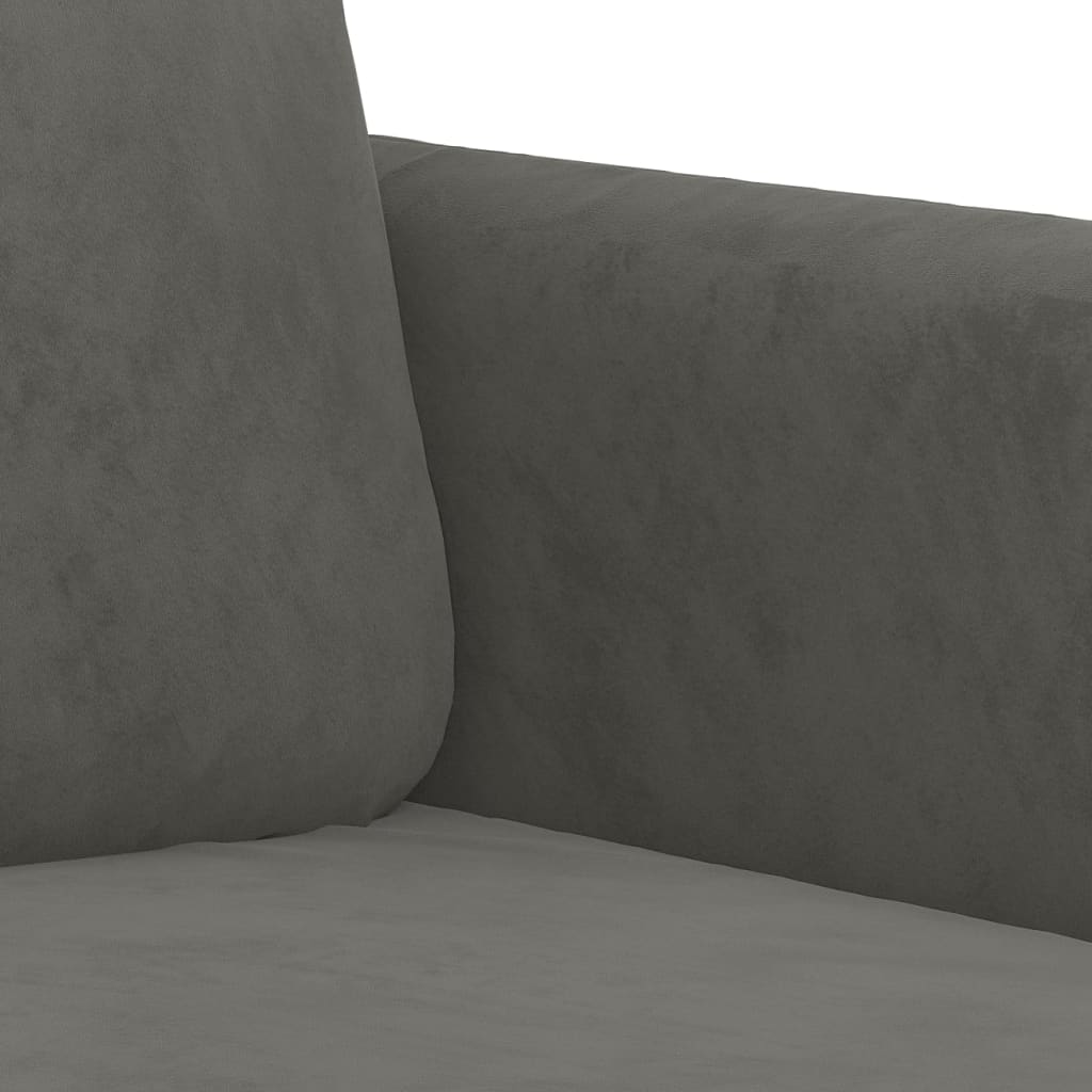 vidaXL Sofa 3-osobowa, ciemnoszara, 180 cm, obita aksamitem