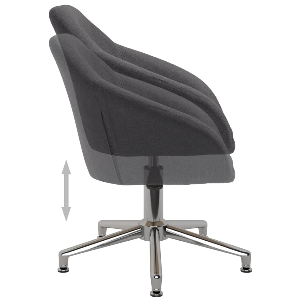 vidaXL Obrotowe krzesło stołowe, ciemnoszare, obite tkaniną
