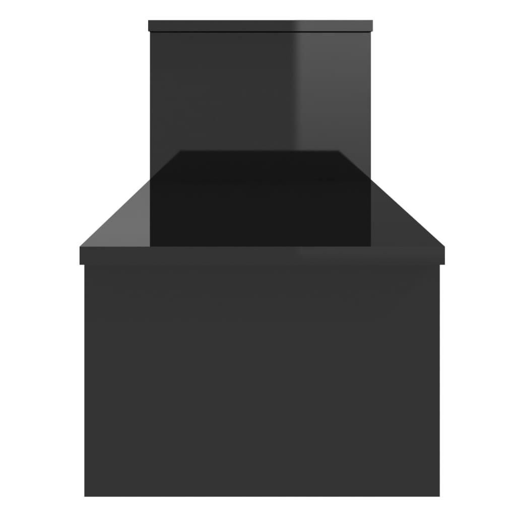 vidaXL Szafka pod TV, czarna, wysoki połysk, 180x30x43 cm, płyta