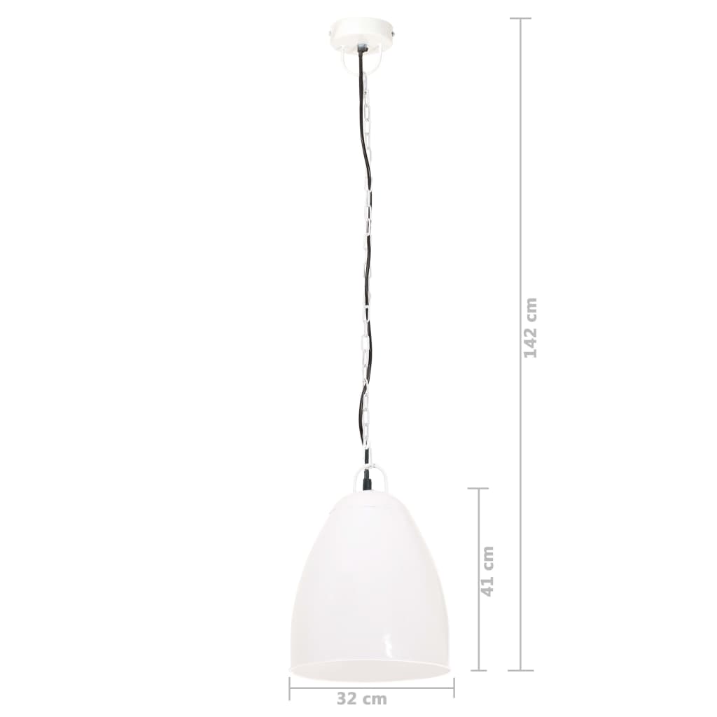 vidaXL Industrialna lampa wisząca, 25 W, biała, okrągła, 32 cm, E27