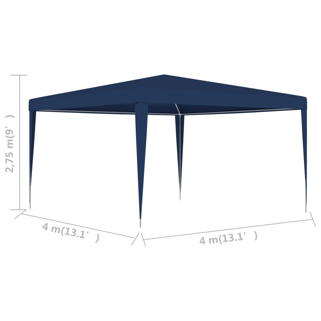 vidaXL Namiot imprezowy, 4 x 4 m, niebieski