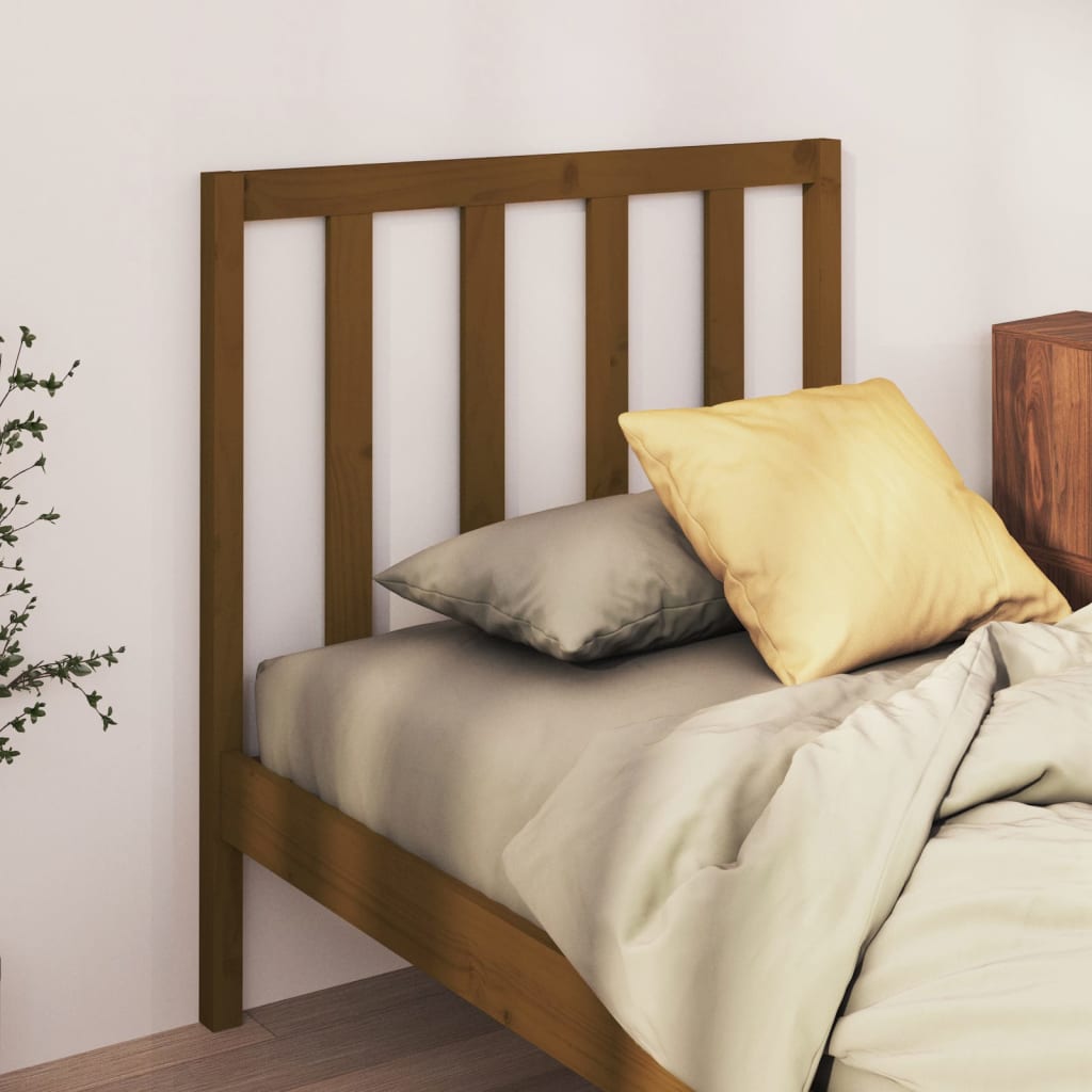 vidaXL Wezgłowie łóżka, miodowy brąz, 81x4x100 cm, lite drewno sosnowe