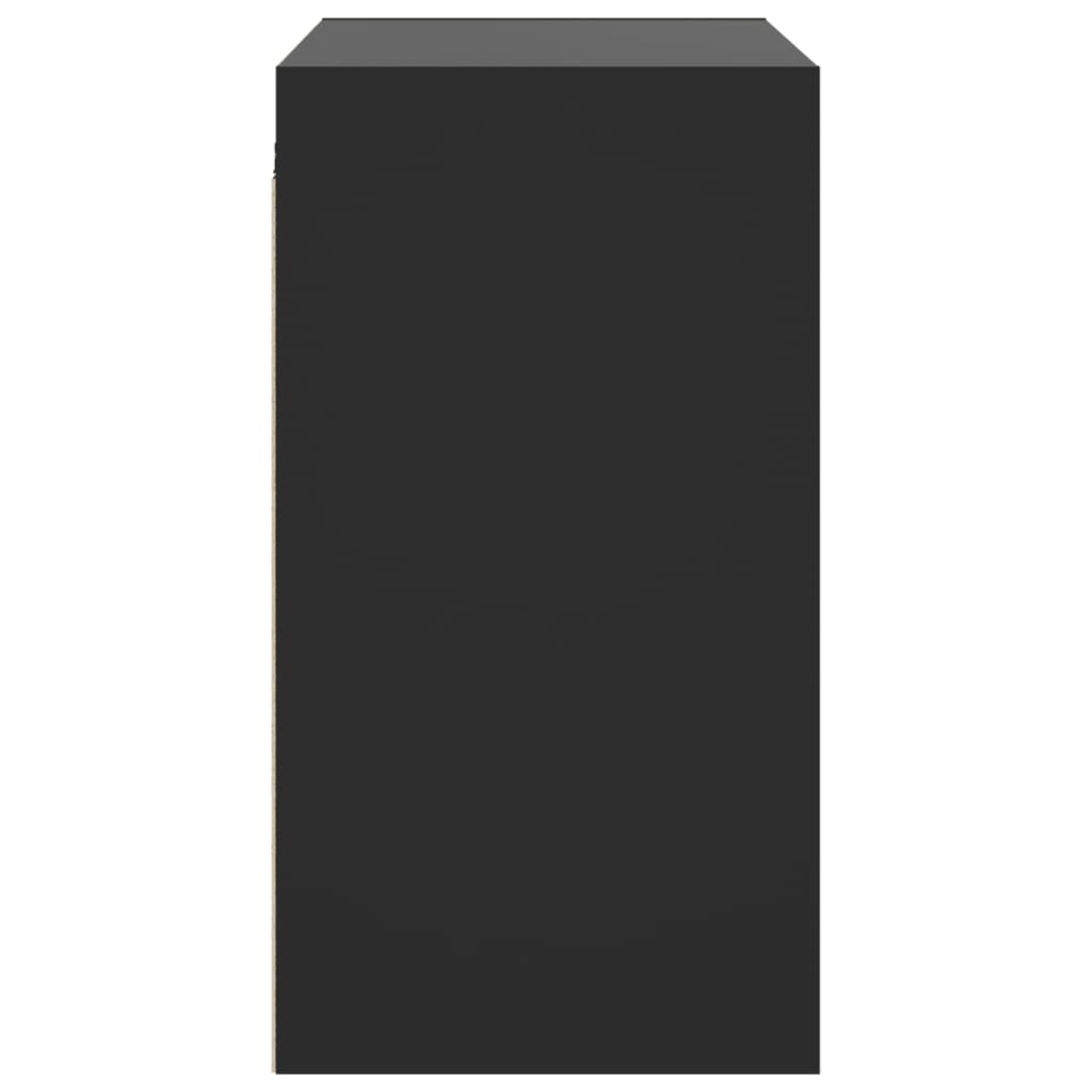 vidaXL Szafka wisząca ze szklanymi drzwiami, czarna, 68x37x68,5 cm