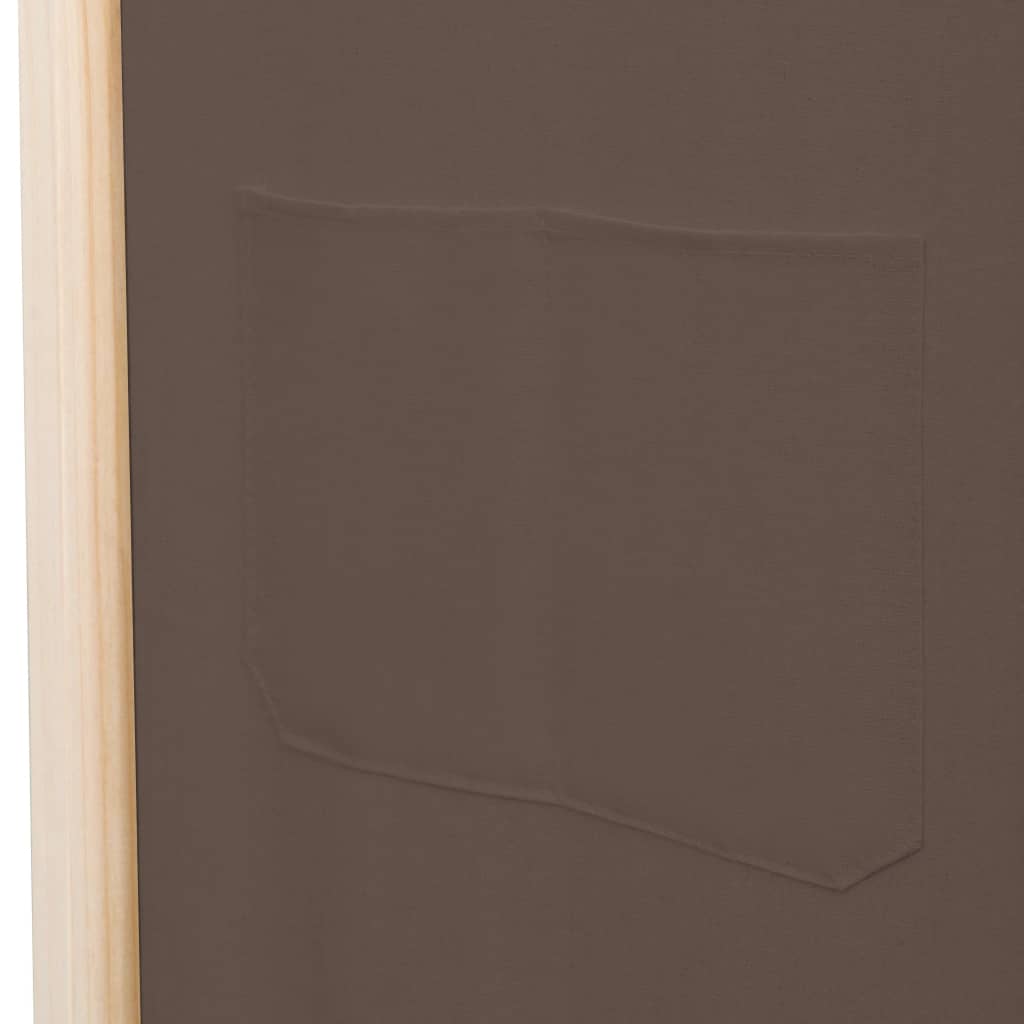 vidaXL Parawan 5-panelowy, brązowy, 200 x 170 x 4 cm, tkanina