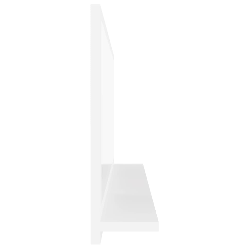 vidaXL Lustro łazienkowe, wysoki połysk, białe, 90x10,5x37 cm, płyta