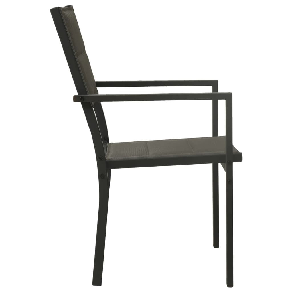 vidaXL Krzesła ogrodowe, 2 szt., stal i textilene, szaro-antracytowe