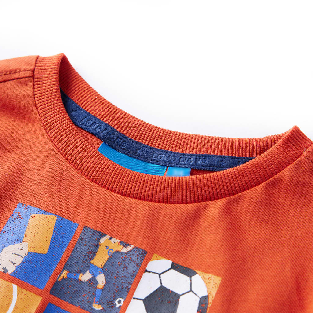 Koszulka dziecięca z długimi rękawami, pomarańczowa, 92
