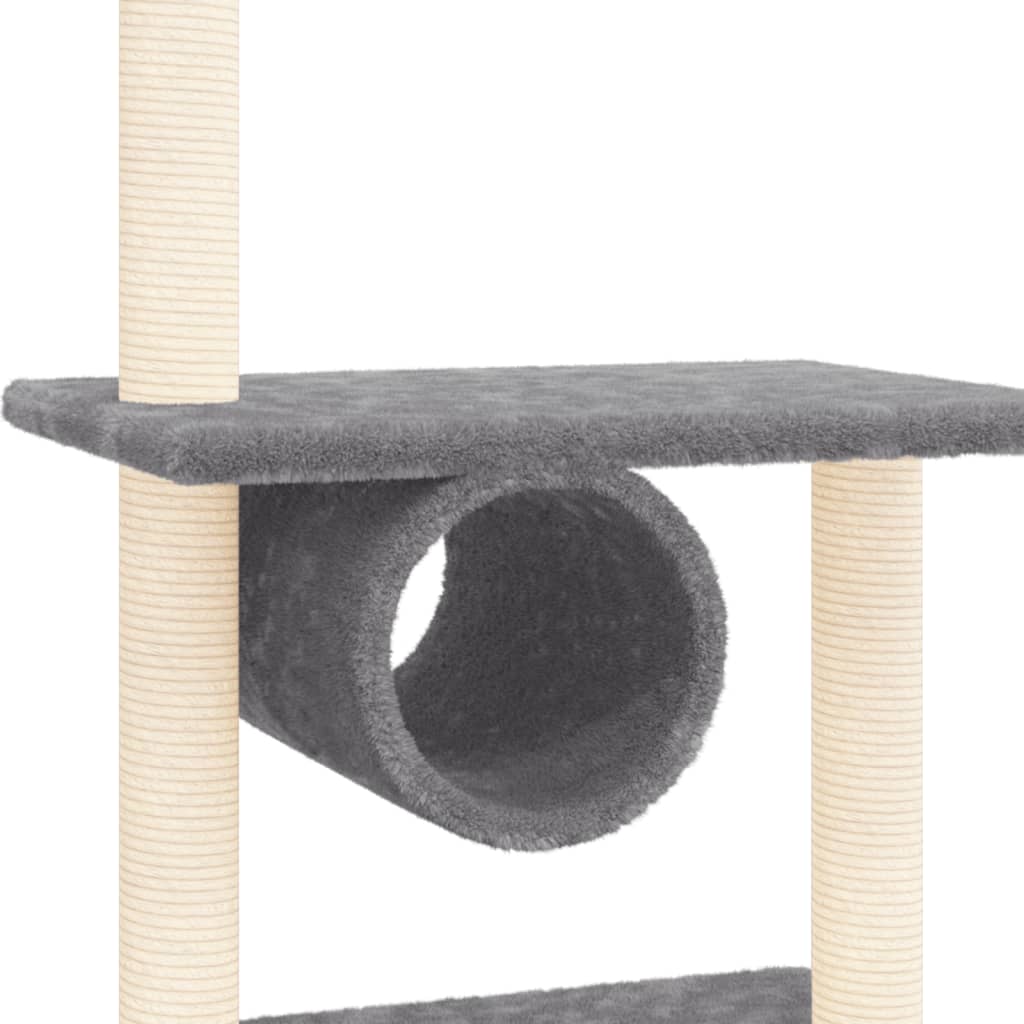 vidaXL Drapak dla kota z sizalowymi słupkami, ciemnoszary, 279 cm