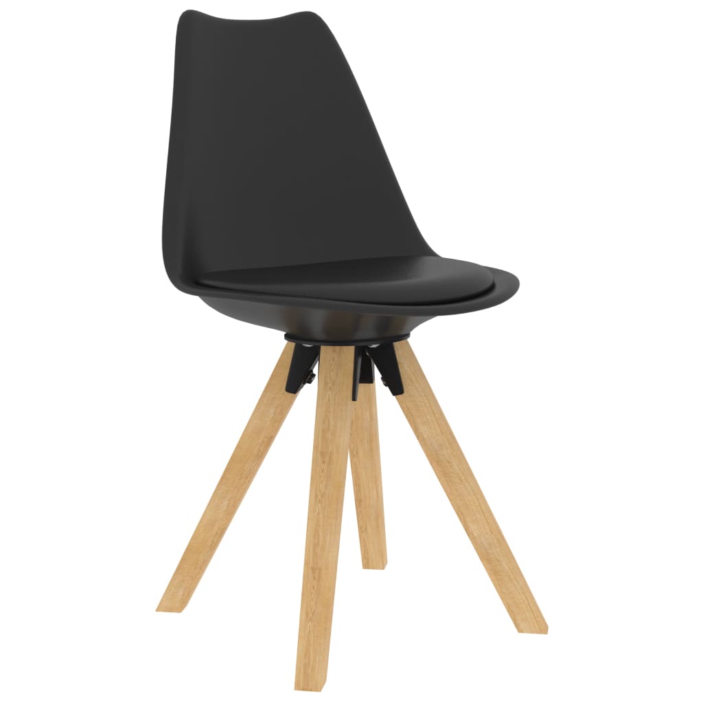 vidaXL Krzesła stołowe, 4 szt., czarne, PP i lite drewno bukowe
