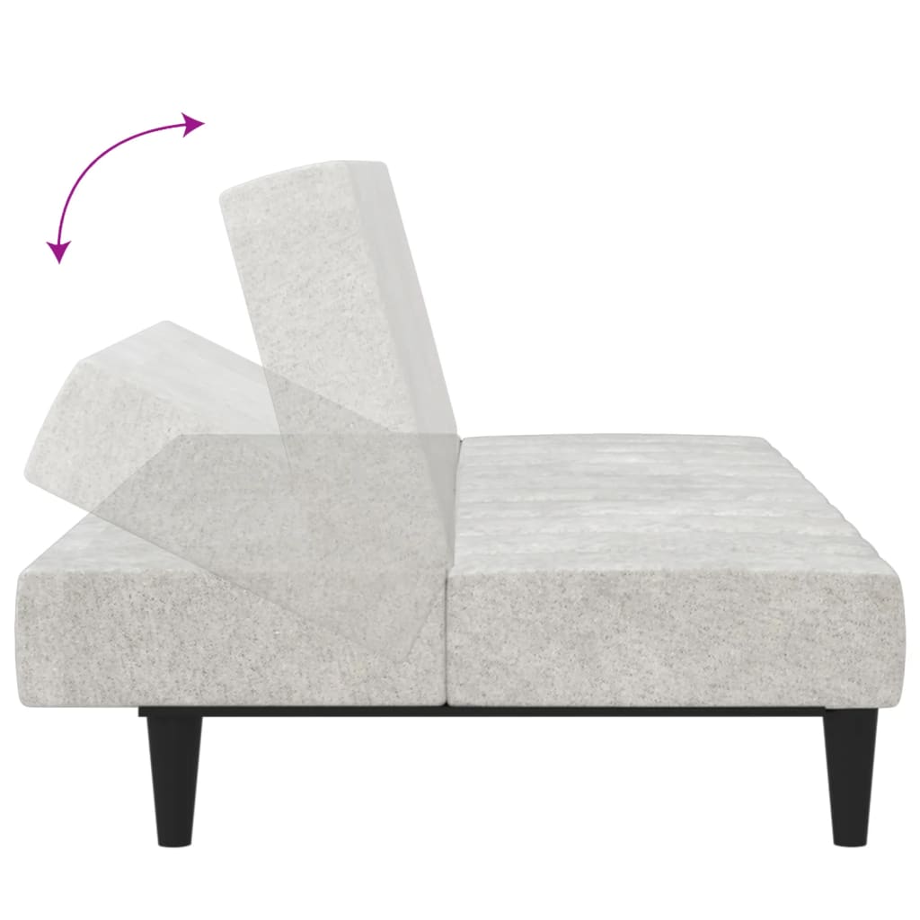vidaXL 2-osobowa sofa rozkładana, jasnoszara, obita mikrofibrą