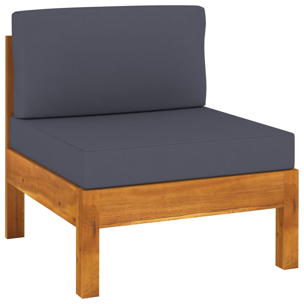 vidaXL 4-osobowa sofa ogrodowa z ciemnoszarymi poduszkami, akacja