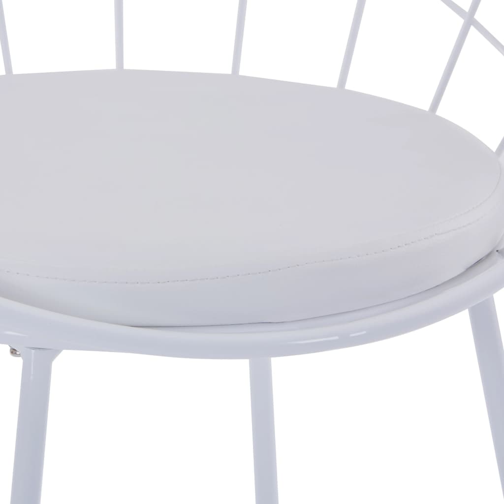 vidaXL Krzesła z siedziskami ze sztucznej skóry, 2 szt., białe, stal
