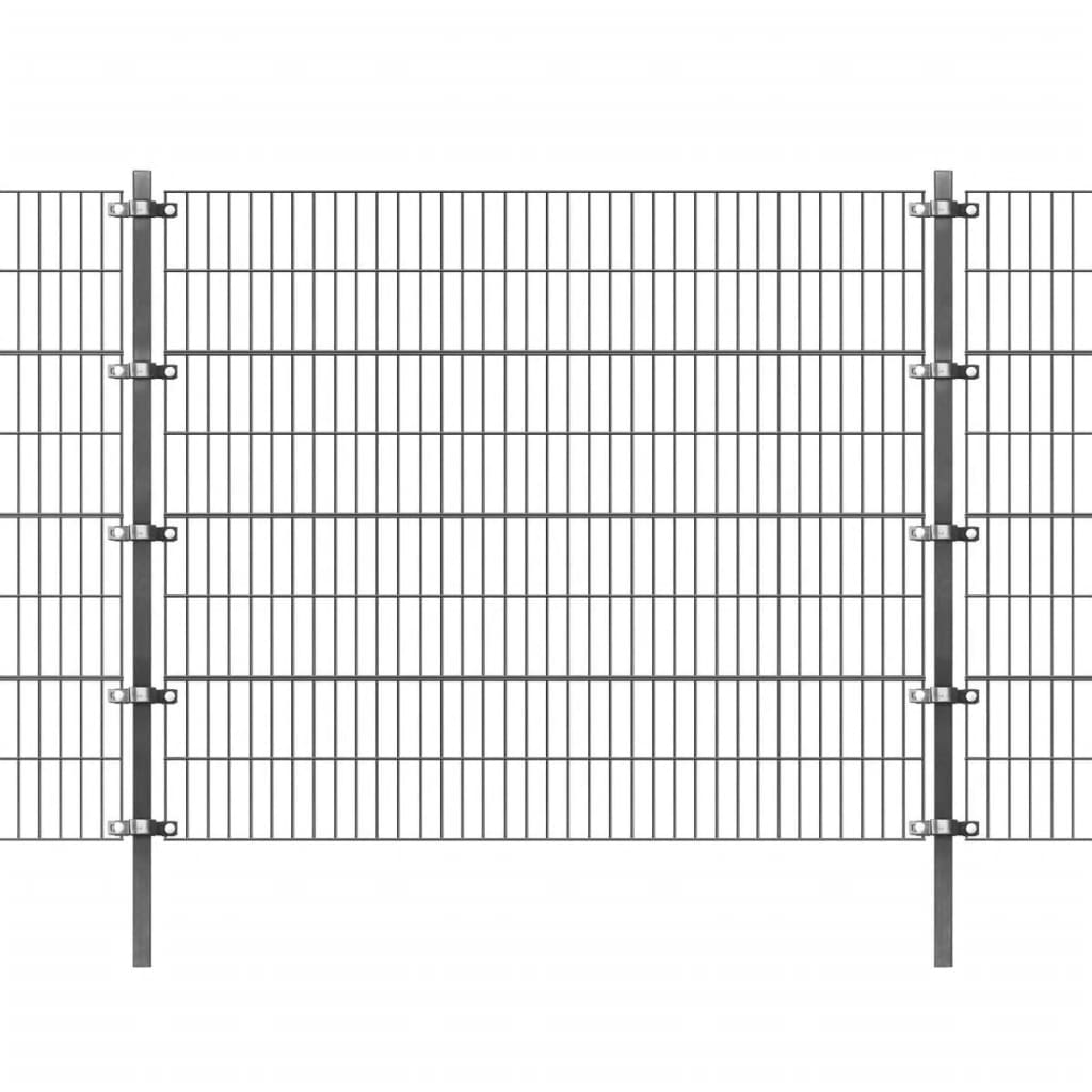 vidaXL Panel ogrodzeniowy ze słupkami, żelazny, 6 x 1,6 m, antracytowy