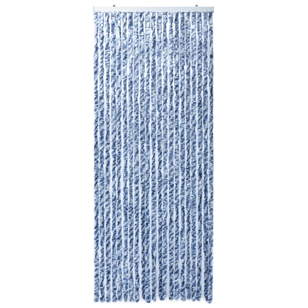 vidaXL Zasłona na owady, niebieski, szarość i biel, 90x220 cm, szenil