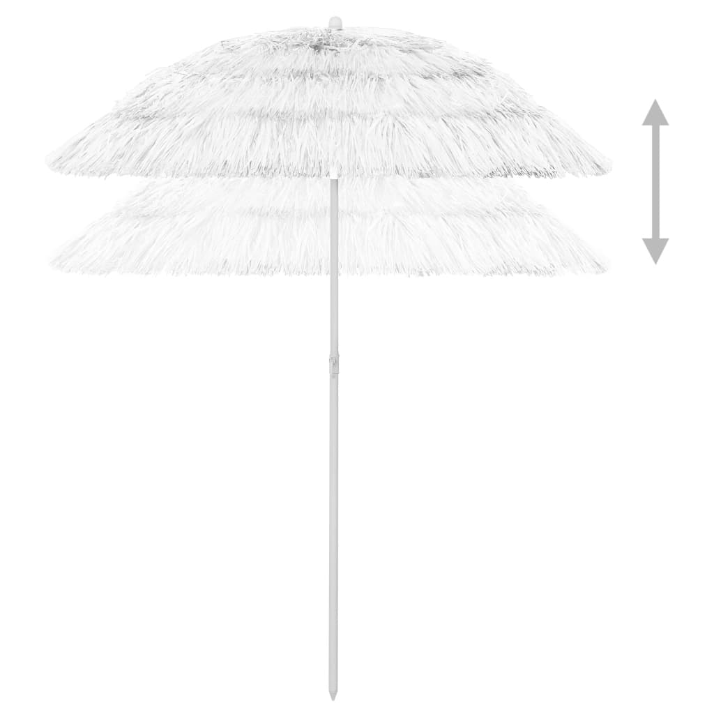 vidaXL Parasol plażowy w hawajskim stylu, biały, 180 cm