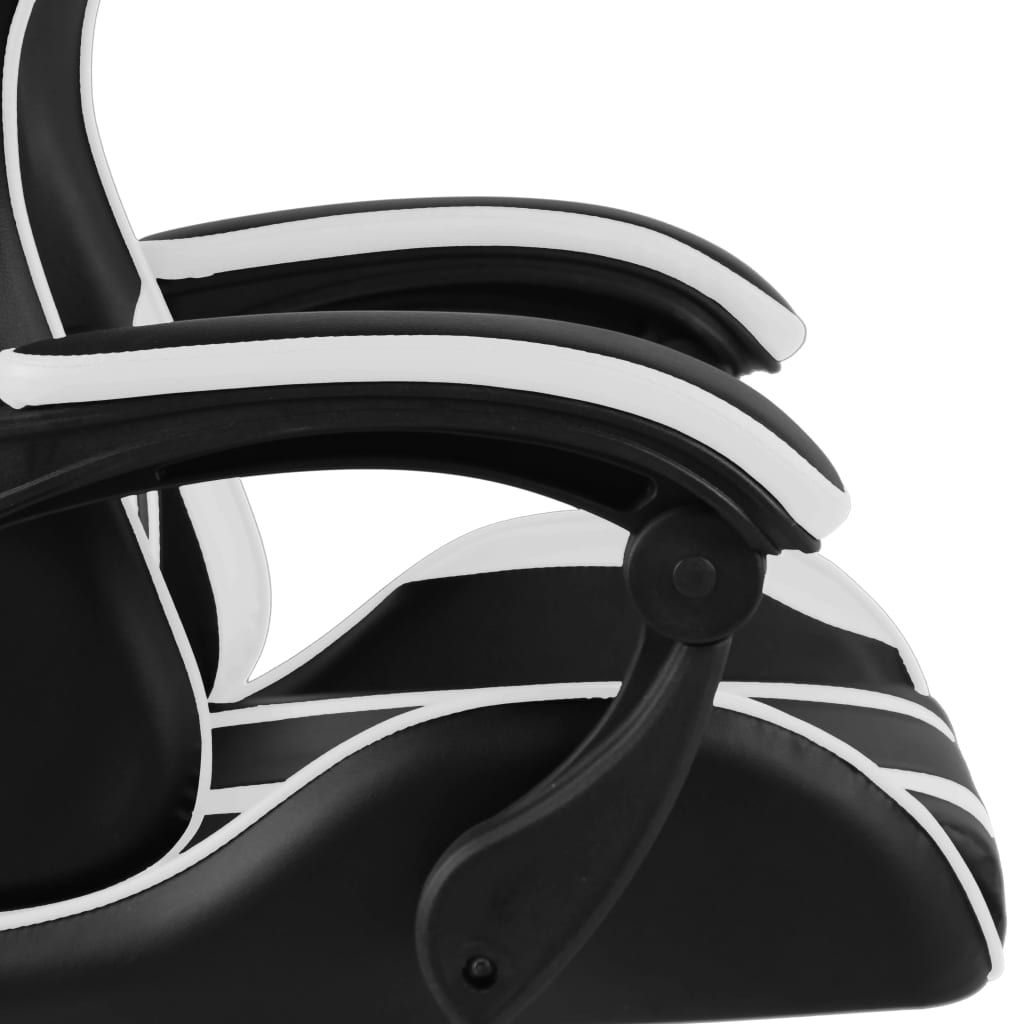 vidaXL Fotel dla gracza, czarno-biały, sztuczna skóra