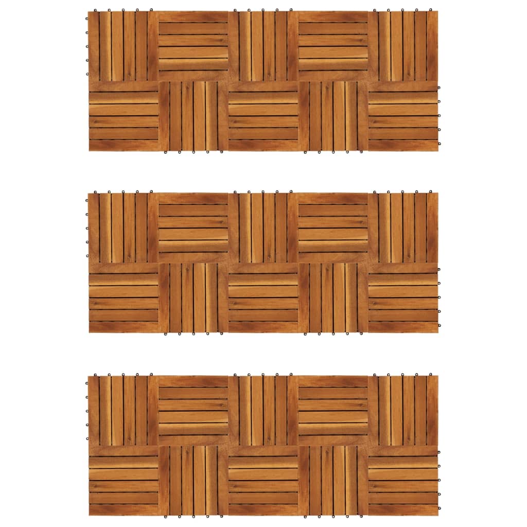 vidaXL Drewniane płytki tarasowe, 30 x 30 cm, akacja, 30 szt.