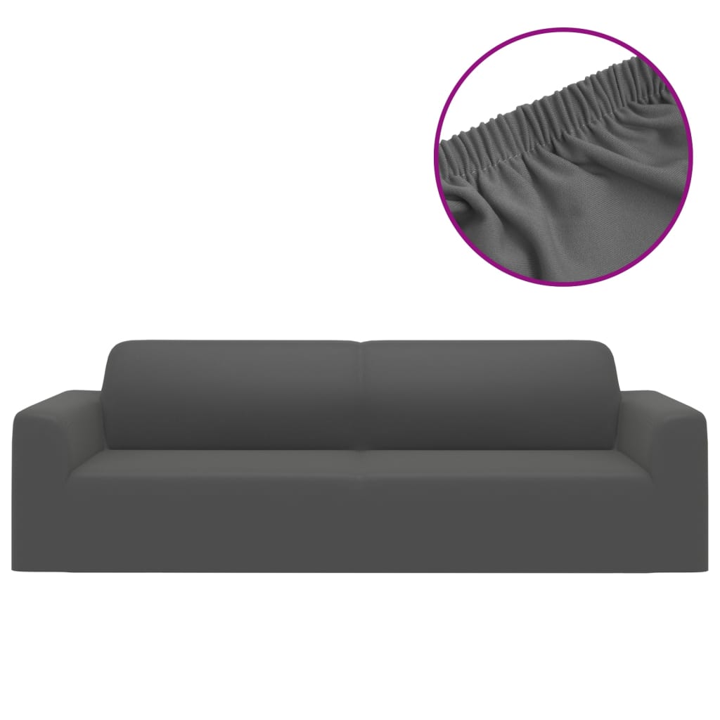 vidaXL Elastyczny pokrowiec na sofę 3-osobową, antracyt, dżersejowy
