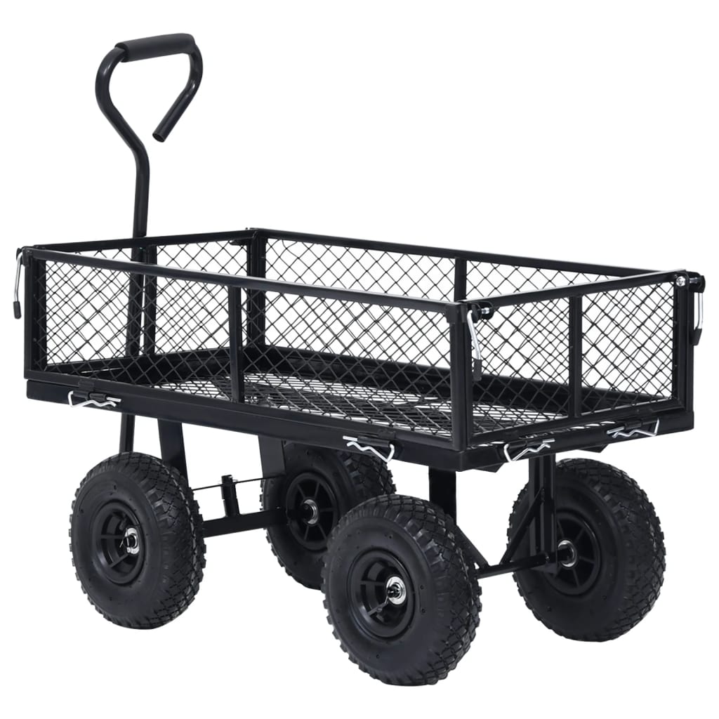 vidaXL Ogrodowy wózek ręczny, czarny, 250 kg