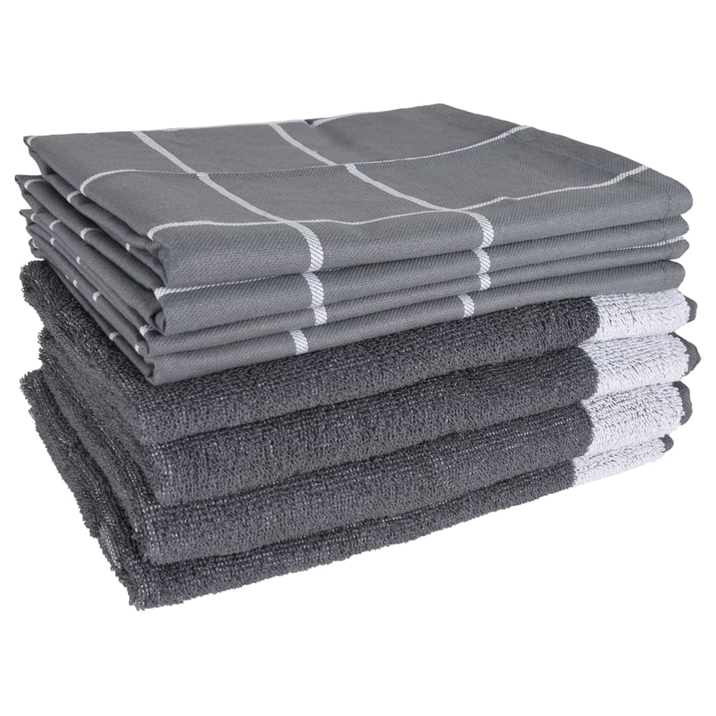 vidaXL Zestaw 12 ręczników, szary, bawełna