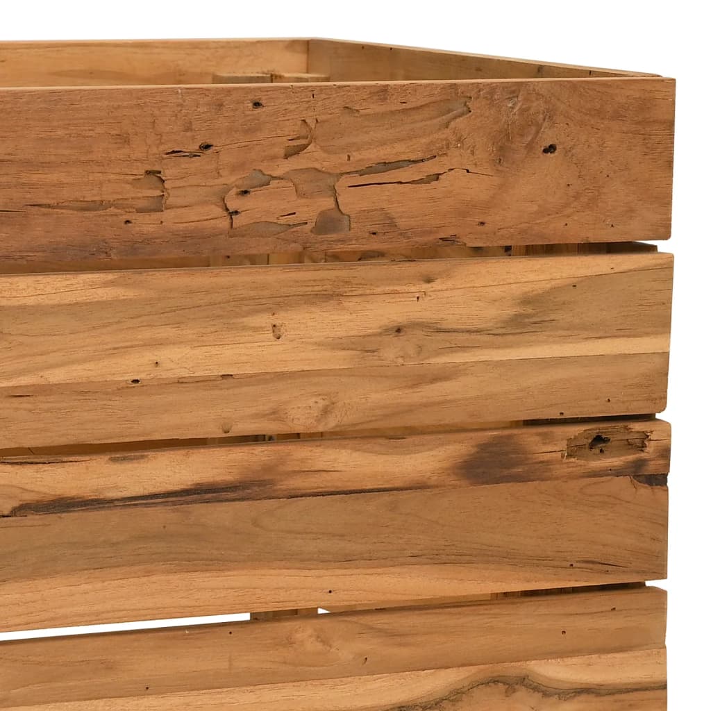 vidaXL Podwyższona donica 100x40x38 cm, drewno tekowe z odzysku i stal