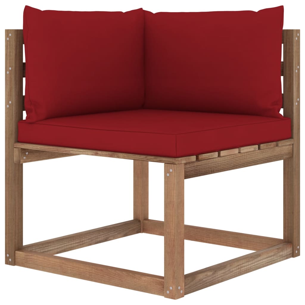 vidaXL 4-cz. zestaw wypoczynkowy z palet, z poduszkami, drewno sosnowe