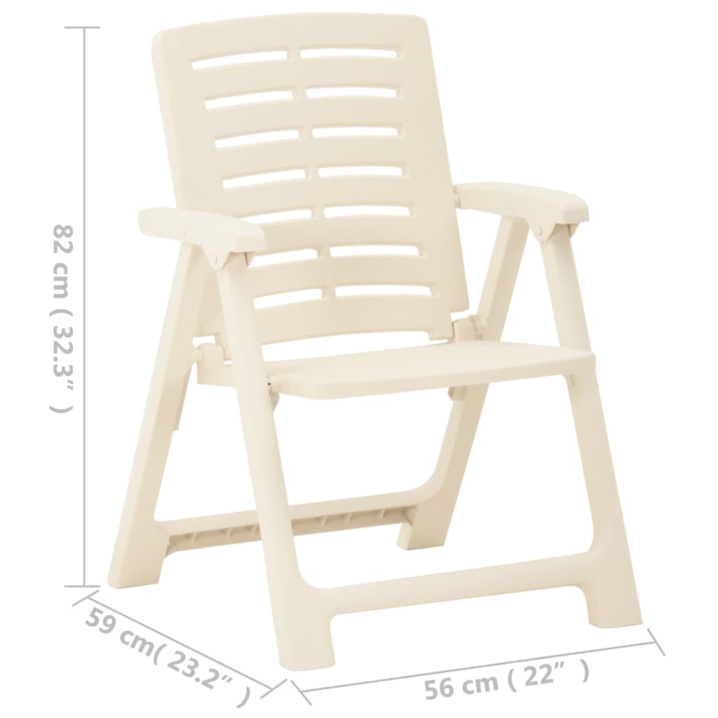 vidaXL Krzesła ogrodowe, 2 szt., plastikowe, białe