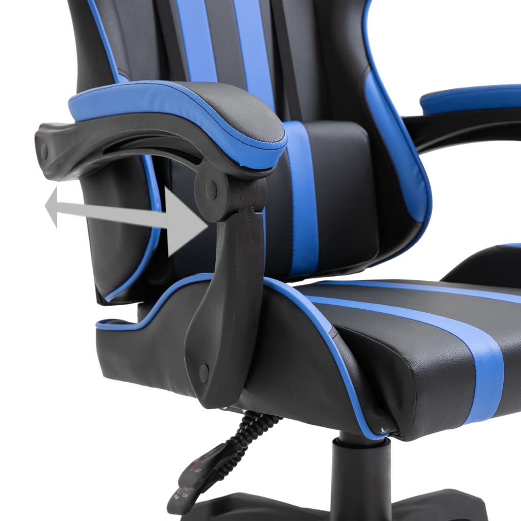 vidaXL Fotel dla gracza, niebieski, sztuczna skóra