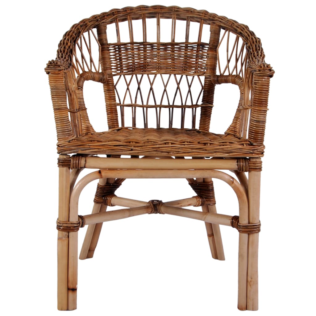 vidaXL Krzesła ogrodowe, 4 szt., naturalny rattan, brązowe
