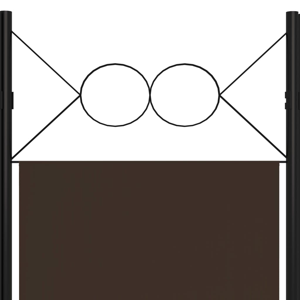 vidaXL Parawan 5-panelowy, brązowy, 200 x 180 cm