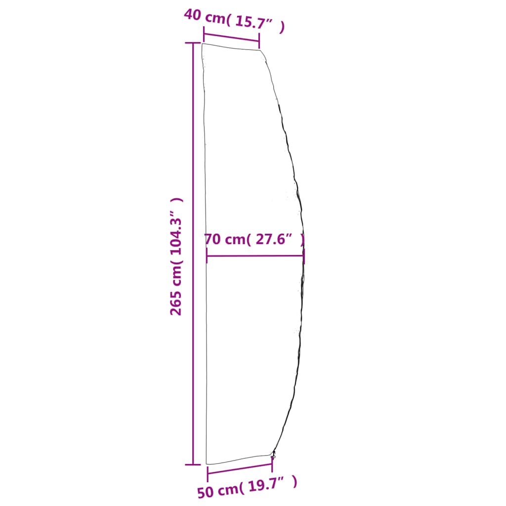vidaXL Pokrowce na parasol ogrodowy, 2 szt., 265x50/70/40 cm, Oxford
