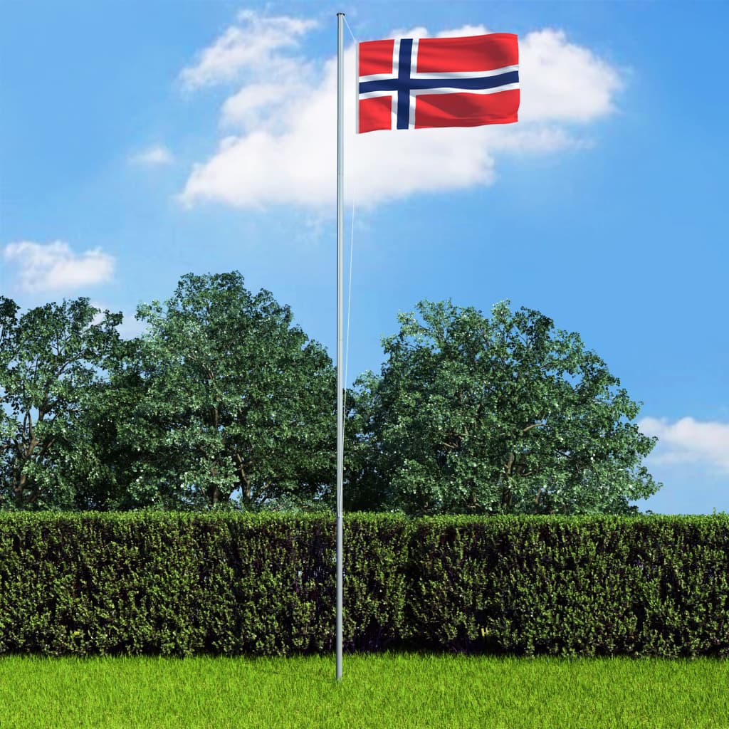 vidaXL Flaga Norwegii z aluminiowym masztem, 4 m