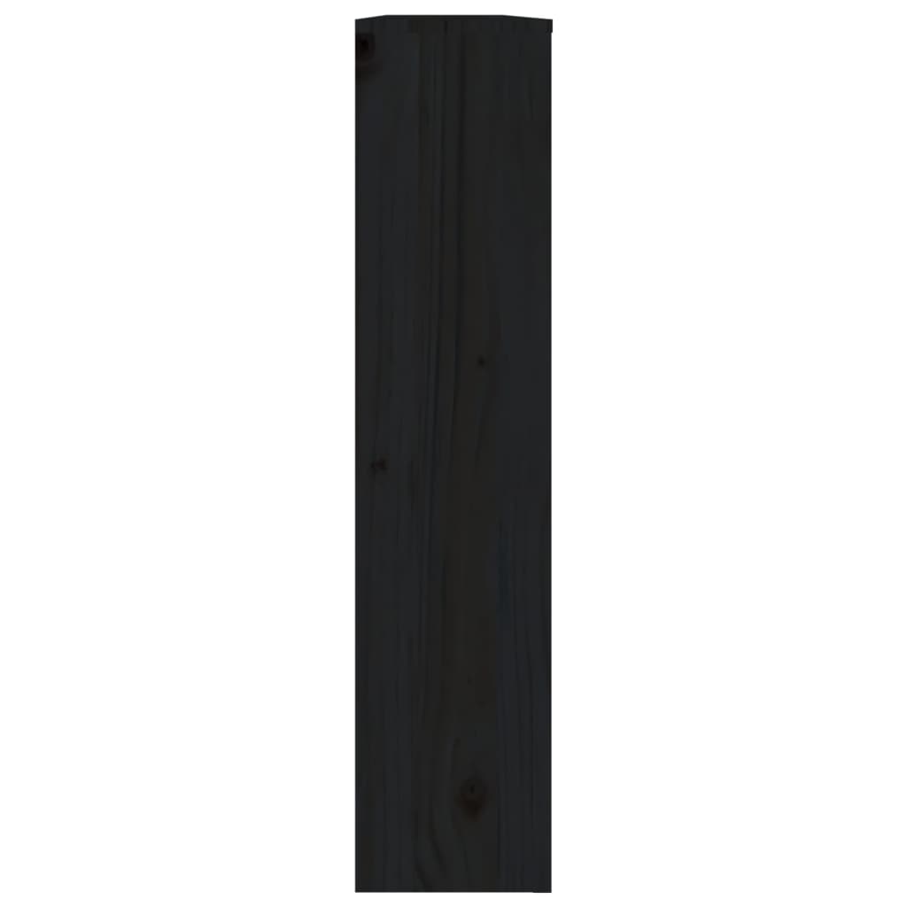 vidaXL Osłona grzejnika, czarna, 153x19x84 cm, lite drewno sosnowe