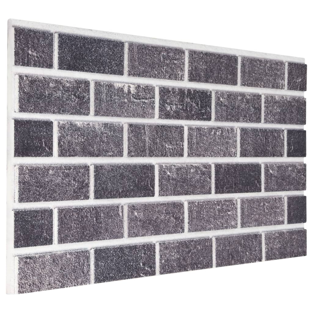 vidaXL Panele ścienne 3D, wzór czarno-szarej cegły, 10 szt., EPS