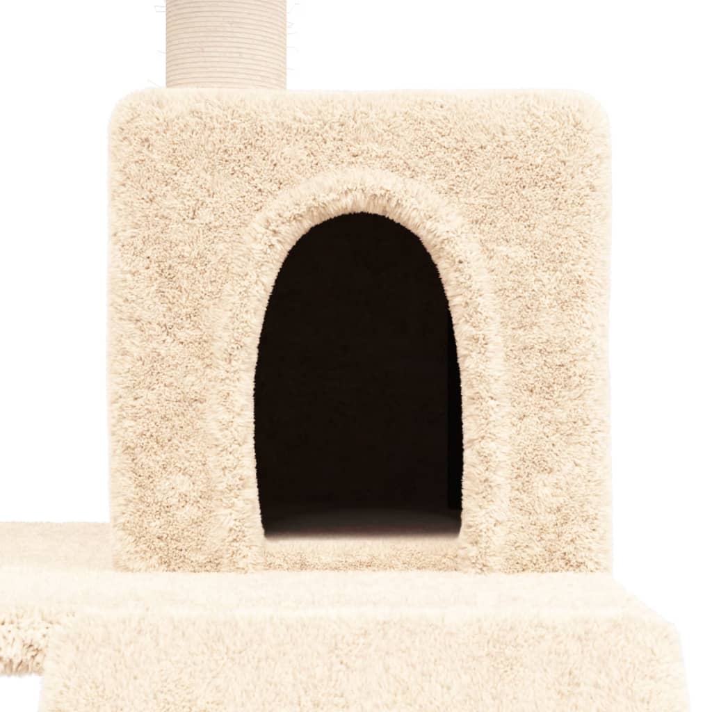 vidaXL Drapak dla kota z sizalowymi słupkami, kremowy, 82 cm