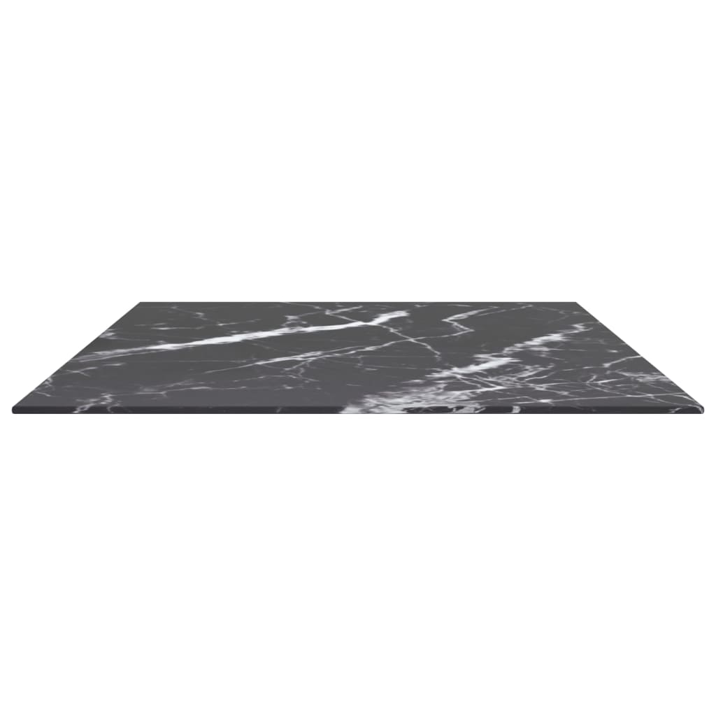 vidaXL Blat stołu, czarny, 100x62 cm, 8 mm, szkło ze wzorem marmuru