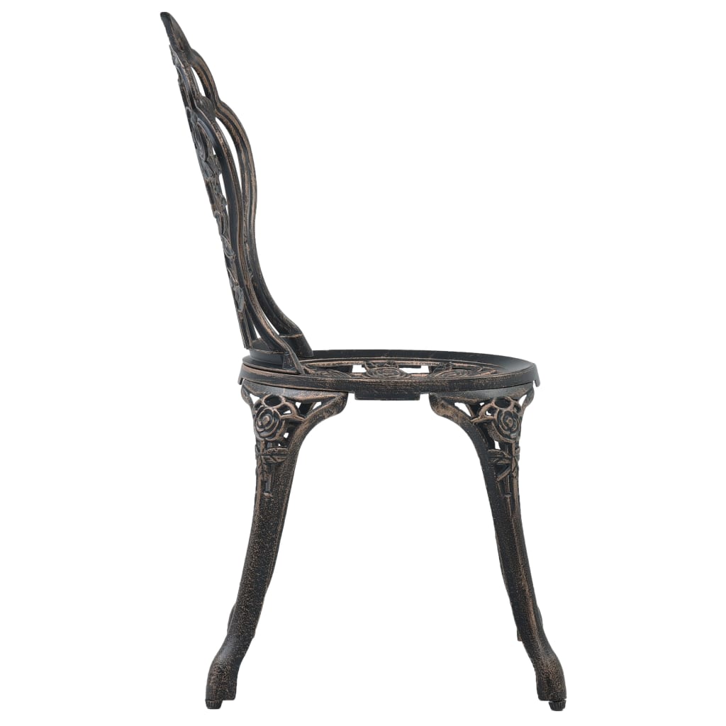 vidaXL Krzesła bistro, 2 szt., brąz, stop aluminium