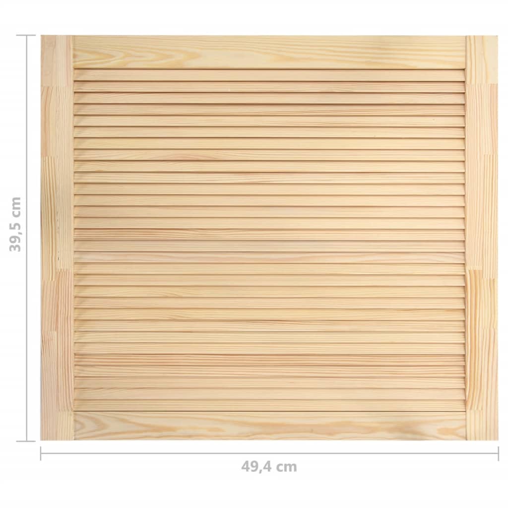 vidaXL Drzwi żaluzjowe, 2 szt., lite drewno sosnowe, 39,5 x 49,4 cm