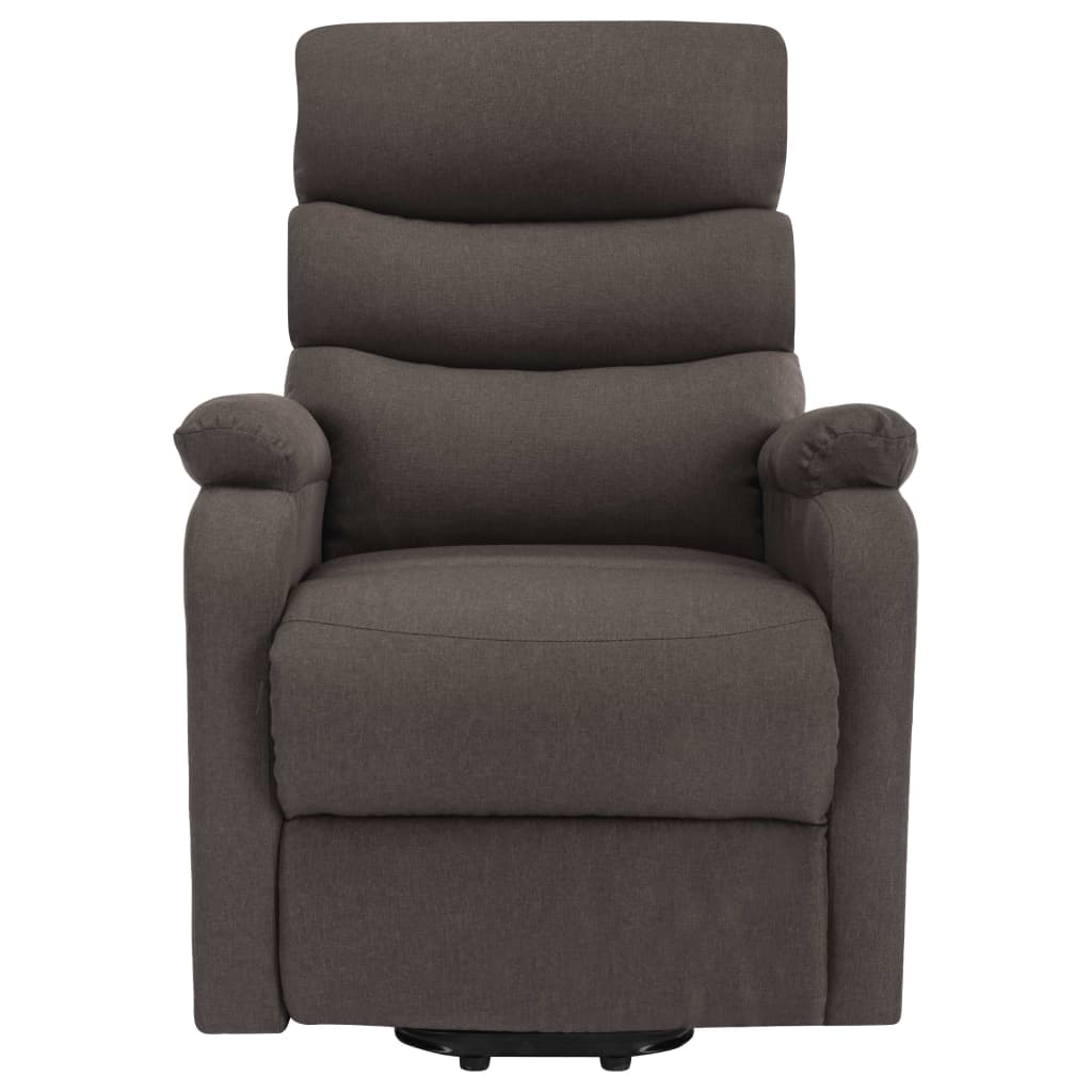 vidaXL Podnoszony fotel masujący, kolor taupe, tkanina