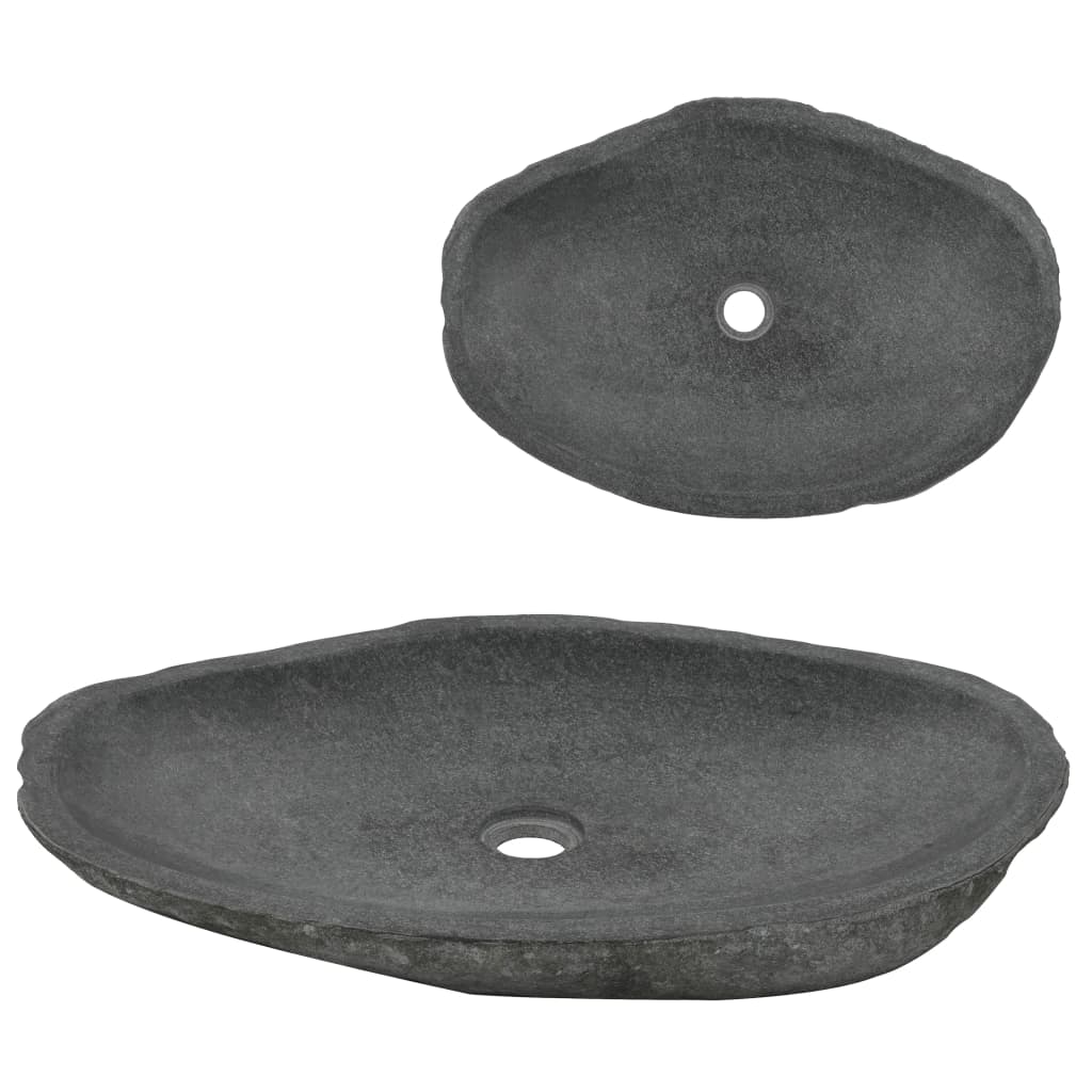 vidaXL Umywalka z kamienia rzecznego, owalna, 60-70 cm
