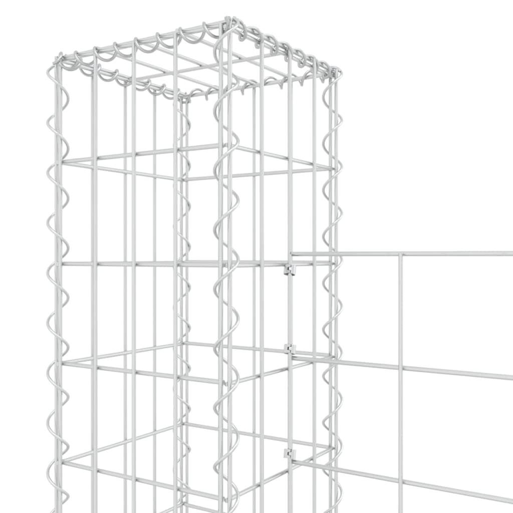 vidaXL Ogrodzenie gabionowe z 7 słupkami, żelazo, 740x20x150 cm