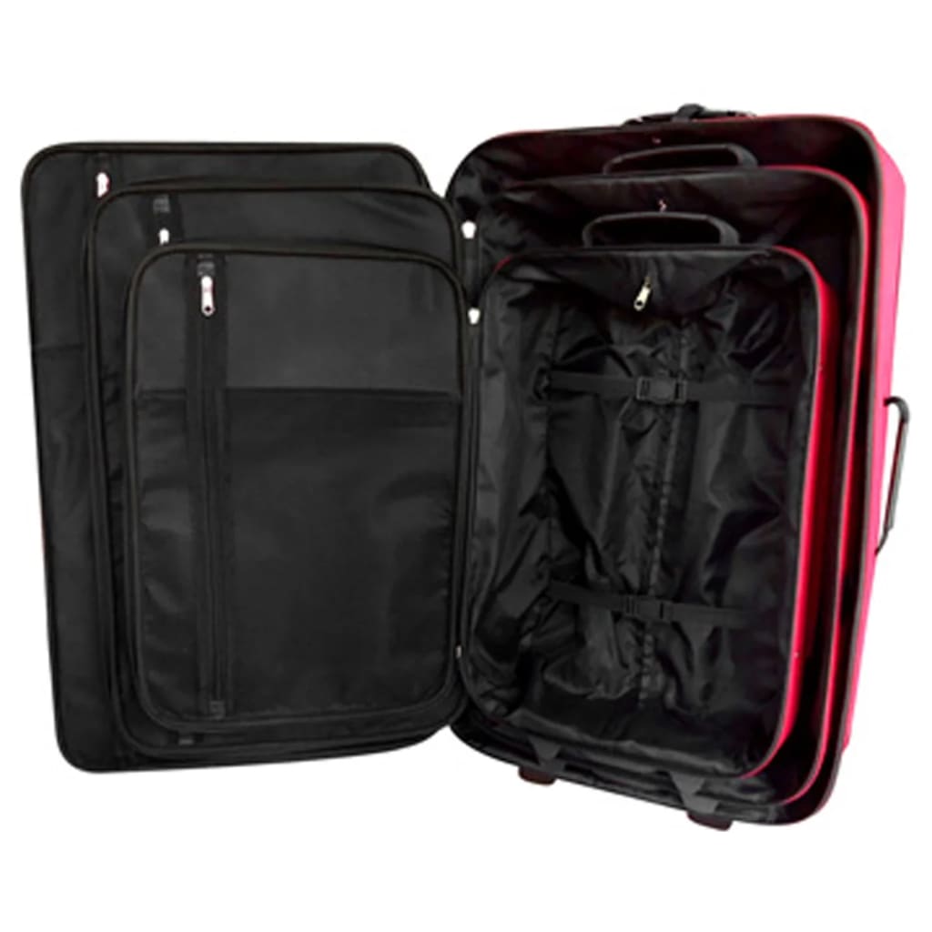 vidaXL Zestaw walizek podróżnych, 5 elementów, kolor czerwony