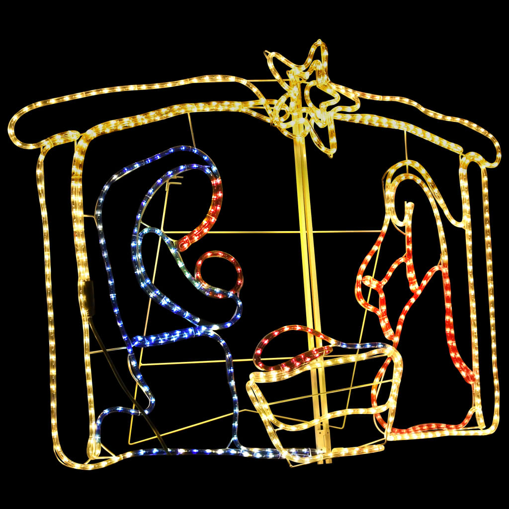 vidaXL Świąteczna dekoracja, szopka, 240 LED, 116x41x87 cm