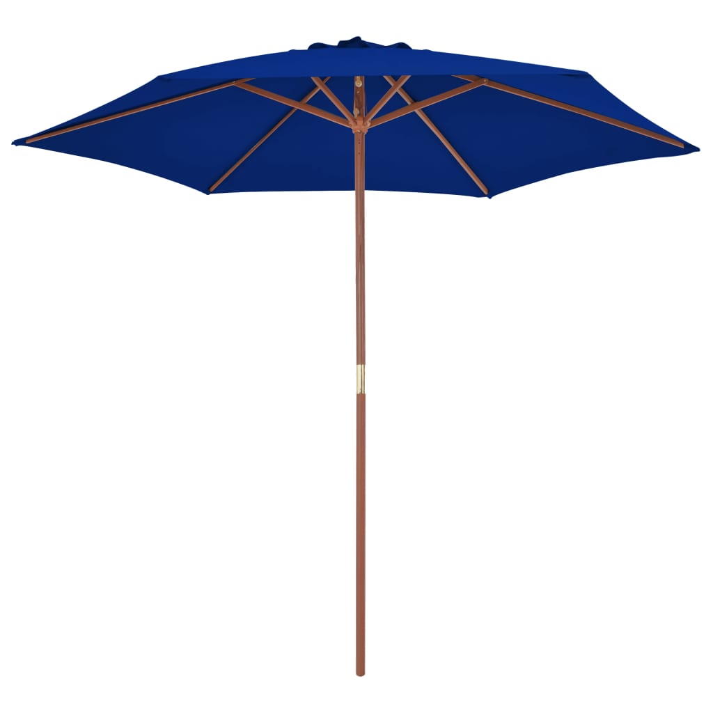 vidaXL Parasol ogrodowy na drewnianym słupku, niebieski, 270 cm