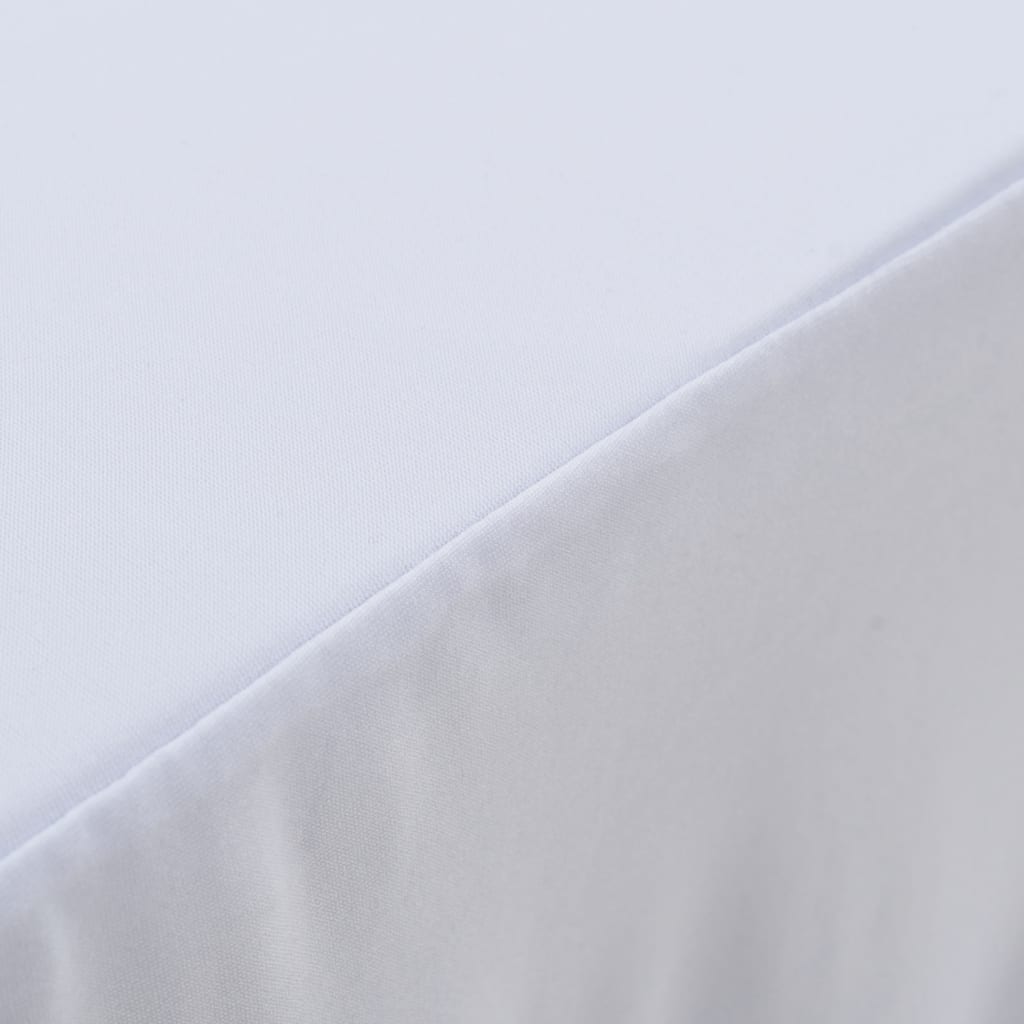 vidaXL Elastyczne obrusy z falbaną, 2 szt., 120 x 60,5 x 74 cm, białe