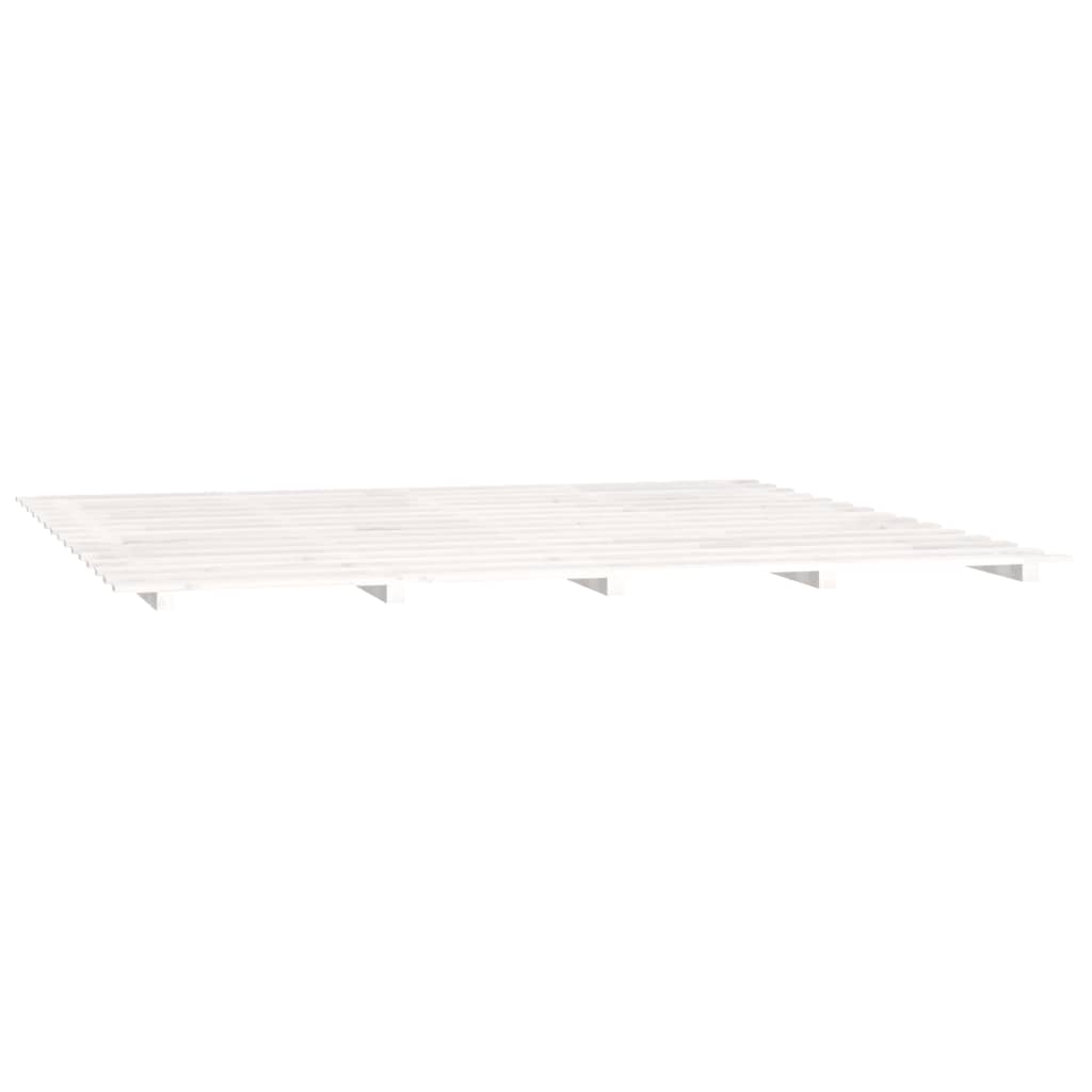 vidaXL Rama łóżka, biała, 200 x 200 cm, lite drewno sosnowe